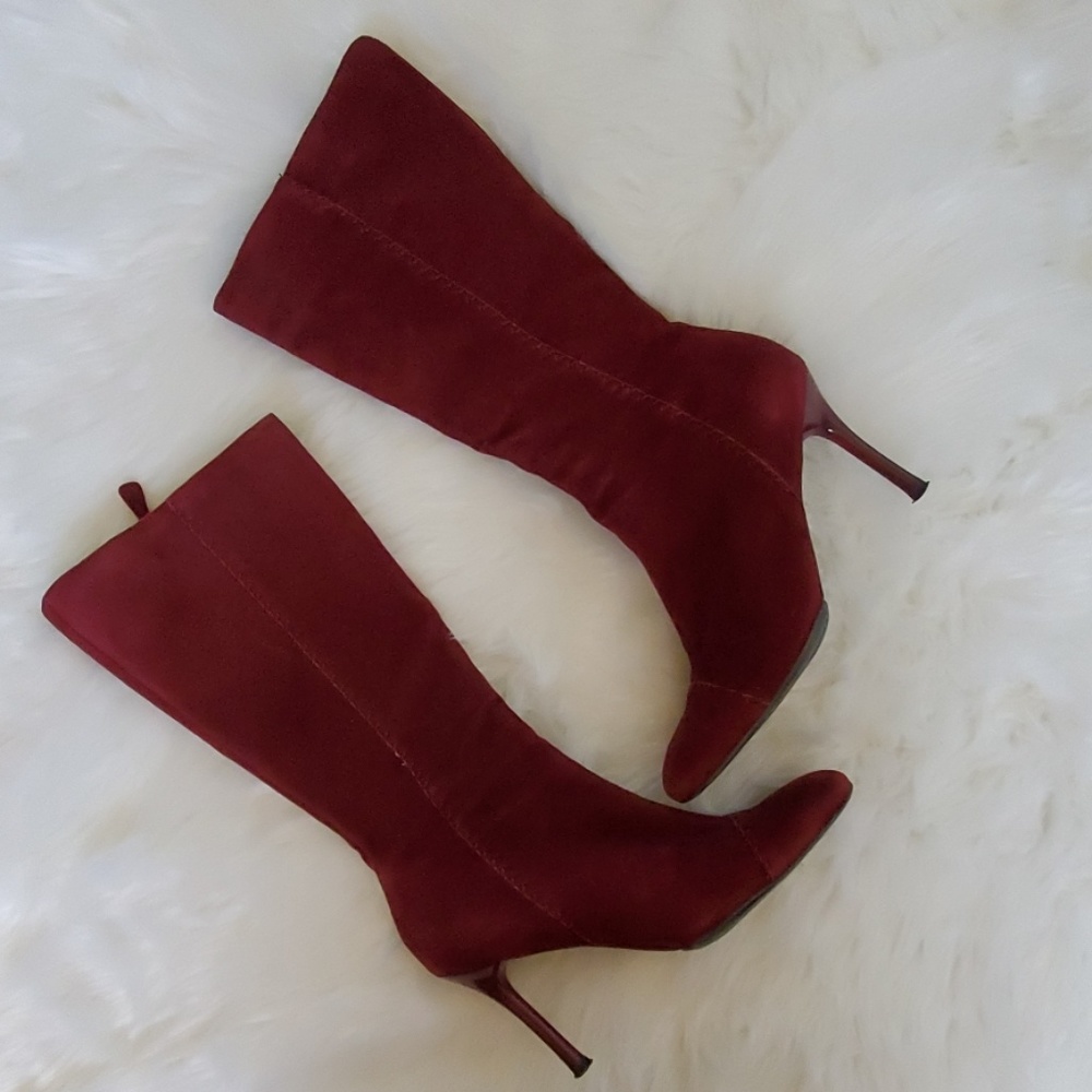 BCBGirls 8.5 B burgundy high heel boots women's